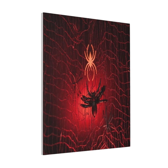 Rateoe Black Spider Web With Spiders Pattern Decorative Picture – Unique Modern Wall Art, Ready-to-Hang Canvas Print for Home (Vertical)