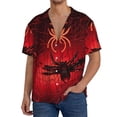 thumbnail image 1 of Rateoe Black Spider Web With Spiders Pattern Men's Short Sleeve Classic Shirt, Casual Short-Sleeved Shirt, Lightweight Summer Shirt, Cuban Collar Shirt,Button-Front Shirt-Large, 1 of 5