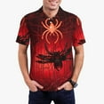 thumbnail image 1 of Rateoe Black Spider Web With Spiders Pattern Men's Short Sleeve Polo Shirts, Golf Polo Shirts Short Sleeve Performance Moisture Wicking Dry-Small, 1 of 6