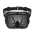 thumbnail image 1 of Rateoe Black Spiders Print Fanny Pack Belt Bag for Women and Men, Square Double-Layer Waterproof Waist Pack with Adjustable Strap for Hiking, Jogging, Cycling, 1 of 9