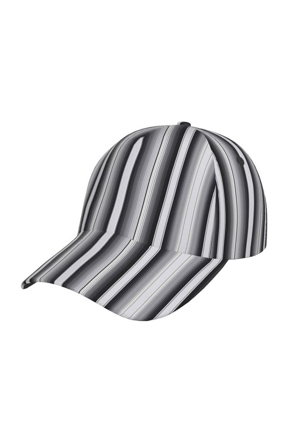 Black White Gray Mexican Blanket Serape Stripes Pattern Mens Baseball Cap Adjustable Curved Brim Hat, Soft Cotton Sports Cap for Outdoor, Casual, and Everyday Wear, Comfortable & Breathable