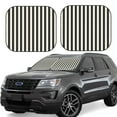 thumbnail image 1 of Rateoe Black And White Thick Stripes Pattern 2 Piece Car Windshield Sun Shade Foldable | Front Windshield Shade for Sun, Heat and UV Rays | Sunshade for Car Front Window-Medium, 1 of 6