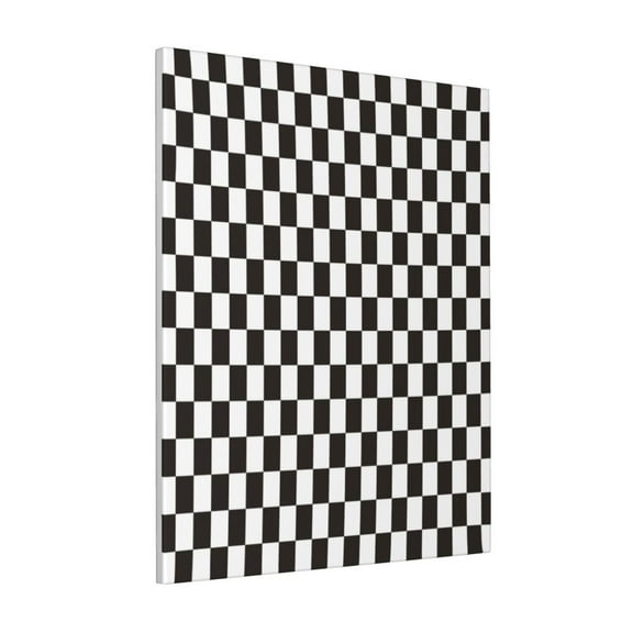 Rateoe Black and White Checkerboard Pattern Decorative Picture – Unique Modern Wall Art, Ready-to-Hang Canvas Print for Home (Vertical)
