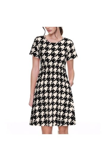 Black White Casual Elegant Dress