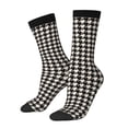 thumbnail image 1 of Rateoe Black and white houndstooth for Women Casual Calf Socks - Cute Crew Socks - Thin Soft Above Ankle Socks Size 5-11, 1 of 6
