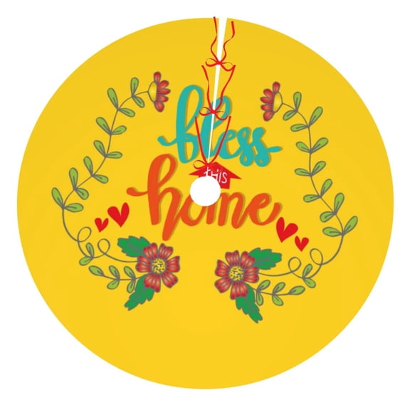 Rateoe Bless This Home Print Christmas Tree Skirt 36" for Xmas Holiday New Year Party Circle Tree Mat Ornaments Decoration