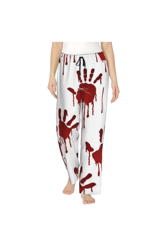 Bloody Hand 1 Pattern Women’s Ultra-Soft Comfy Pajama Lounge Pants Sleepwear,Comfortable Lounge Wear,lightweight Pajamas, Casual Home Wear-XX-Large