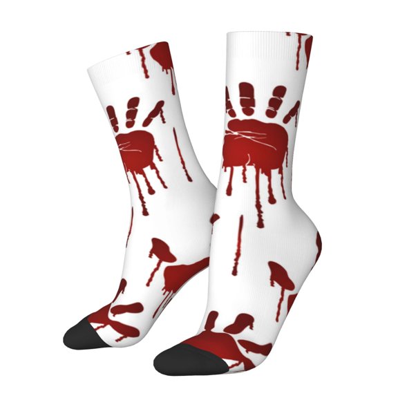 Rateoe Bloody Hand 1 for Women Casual Calf Socks - Cute Crew Socks - Thin Soft Above Ankle Socks Size 5-11