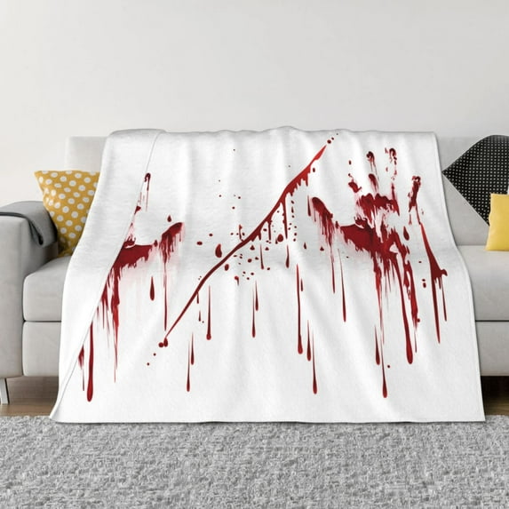 Rateoe Bloody Hand Pattern Flannel Throw Blanket, Ultra-soft Blanket for Bed, Couch, Car, Hypoallergenic Anti-pilling blanket-50"x40"(Horizontal)
