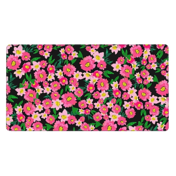 Rateoe Blooming Meadow Print Mouse Pad - Extended Large Gaming Mousepad,Non-Slip Stitched Edge,16x29.5 Inch