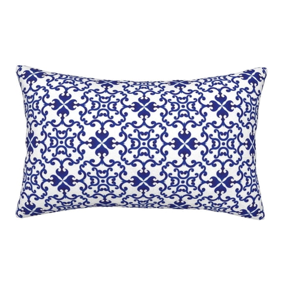 Rateoe Blue And White Porcelain Chinaware Pattern Pillow Covers with Invisible Zipper(Pillows are not Included) Standard Pillowcases-14"x20"
