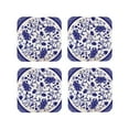 thumbnail image 1 of Rateoe Blue And White Porcelain Pattern Drawing Drink Coasters Set of 4 Leather Coasters Spill Protection for Table Desk,Durable and Non Slip Leather Coaster ,4 Inches Drink Mats-Square, 1 of 6