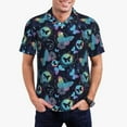 thumbnail image 1 of Rateoe Blue Butterfly Pattern Men's Short Sleeve Polo Shirts, Golf Polo Shirts Short Sleeve Performance Moisture Wicking Dry-4X-Large, 1 of 6