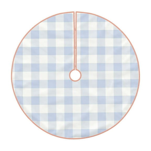 Rateoe Blue Checkboard Pattern Christmas Tree Skirt with Ties , Christmas Tree Decorations, Farmhouse Christmas Decor Xmas Holiday Decorations-30"