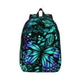thumbnail image 1 of Rateoe Blue Floral with Butterflies Pattern Canvas College Laptop Backpack,Travel Daypack,Durable Rucksack Travel Notebook Bag School Backpack Book Bag for Men Women-Small, 1 of 7