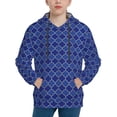 thumbnail image 1 of Rateoe Blue Lantern Shapes Pattern Boys Hoodie, Youth Pullover Hooded Sweatshirt, Kangaroo Pocket Hoodie for Kids-Small, 1 of 6