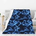 thumbnail image 1 of Rateoe Blue Lightning Pattern Flannel Throw Blanket, Ultra-soft Blanket for Bed, Couch, Car, Hypoallergenic Anti-pilling blanket-40"x30"(Vertical), 1 of 6