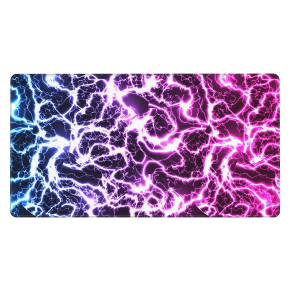 Rateoe Blue Lightning Print Mouse Pad - Extended Large Gaming Mousepad,Non-Slip Stitched Edge,16x29.5 Inch