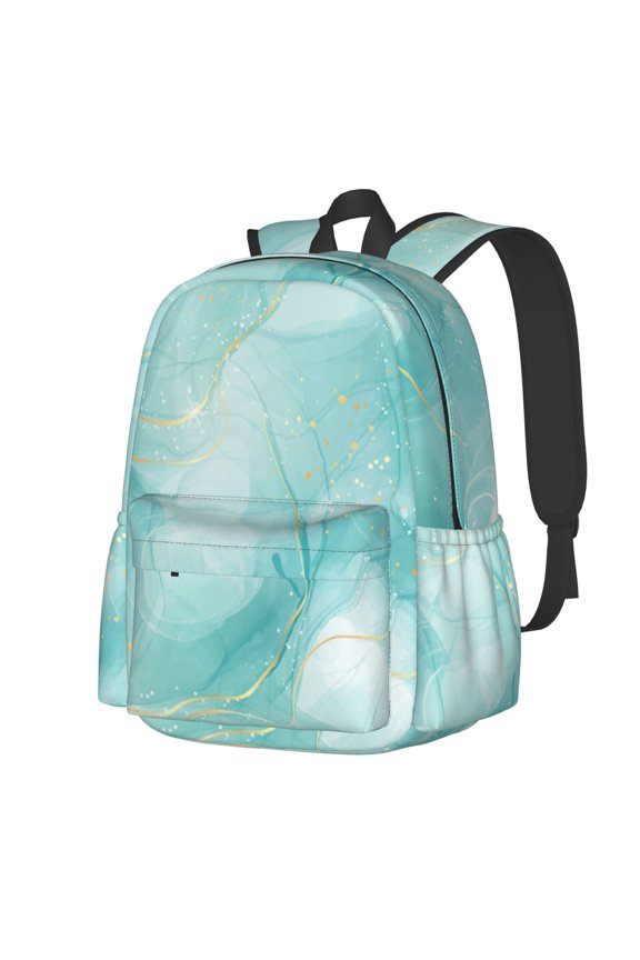 Blue Marble Pattern Student Backpack,Backpack for School,Lightweight Bag,Travel Backpack,Outdoor Backpack,Large Capacity Backpack