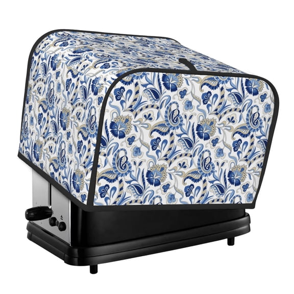 Rateoe Blue Paisley Pattern Toaster Covers 4 Slice Wide Slot,Bread Machine Cover,Bread Dust Cover & Fingerprint Protection,Appliance Covers
