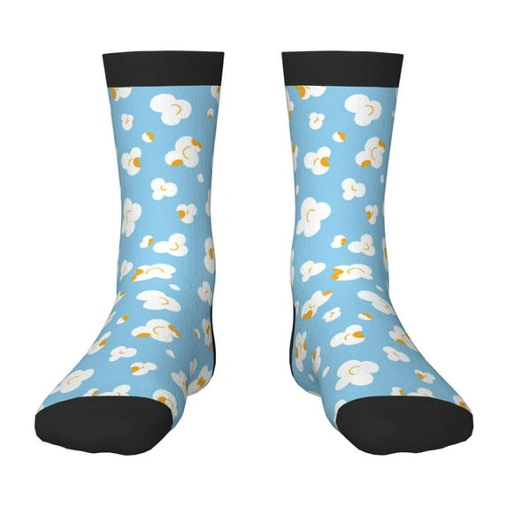 Rateoe Blue Popcorn Pattern Children's Socks, Socks Gifts ,kids Crew Soft Cotton Socks , Moisture-Wicking, Durable, Ideal for Daily Wear & Sports