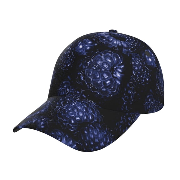 Rateoe Blue-Purple Raspberries Pattern Men’s Baseball Cap – Adjustable Curved Brim Hat, Soft Cotton Sports Cap for Outdoor, Casual, and Everyday Wear, Comfortable & Breathable