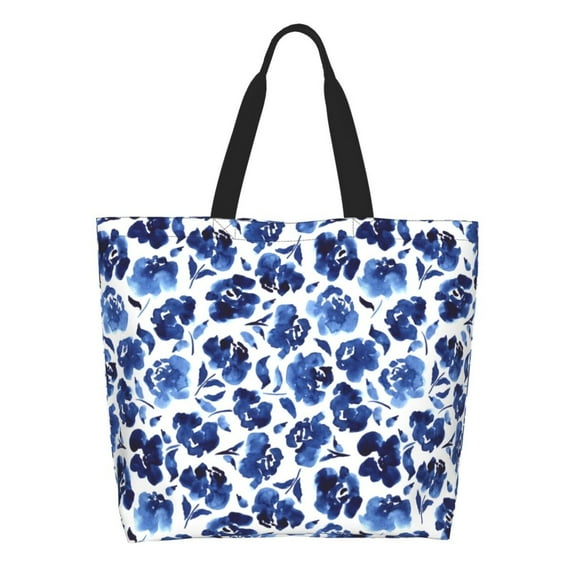 Rateoe Blue Roses Tote Bag - Waterproof Lightweight Handbags Travel Shoulder Bag for Hiking Yoga Gym Swimming Travel Beach