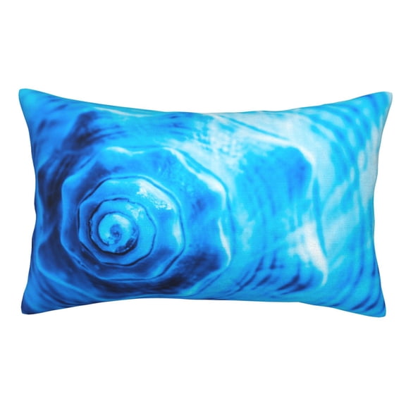 Rateoe Blue Shell Pattern Decorative Pillow Case,Throw Pillow Covers,Plush Pillow Cover,Soft Pillow Case,Velvet Pillow Case-16"x24"