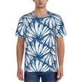 thumbnail image 1 of Rateoe Blue Shells Pattern Men’s Baseball Short Sleeve Polo Shirt, Midweight Men's Shirt Golf Shirt Polo Shirts Quick Dry Short-XX-Large, 1 of 7