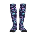 thumbnail image 1 of Rateoe Blue Skull Flower Compression Socks for Women and Men 20-30mmHg-Circulation Support Socks Knee High Nurse Pregnant Running Medical and Travel Athletic, 1 of 7