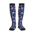 thumbnail image 1 of Rateoe Blue Skull Flower Compression Socks for Women and Men 20-30mmHg-Circulation Support Socks Knee High Nurse Pregnant Running Medical and Travel Athletic, 1 of 7