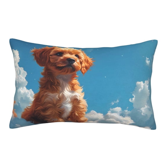 Rateoe Blue Sky Cloud Puppy Pattern Pillow Covers with Invisible Zipper(Pillows are not Included) Standard Pillowcases-14"x20"