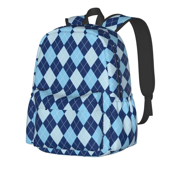 Rateoe Blue Squares Pattern Student Backpack,Backpack for School,Lightweight Bag,Travel Backpack,Outdoor Backpack,Large Capacity Backpack