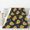 thumbnail image 1 of Rateoe Blue Striped Sunflower A Pattern Flannel Throw Blanket, Ultra-soft Blanket for Bed, Couch, Car, Hypoallergenic Anti-pilling blanket-80"x60"(Vertical), 1 of 6
