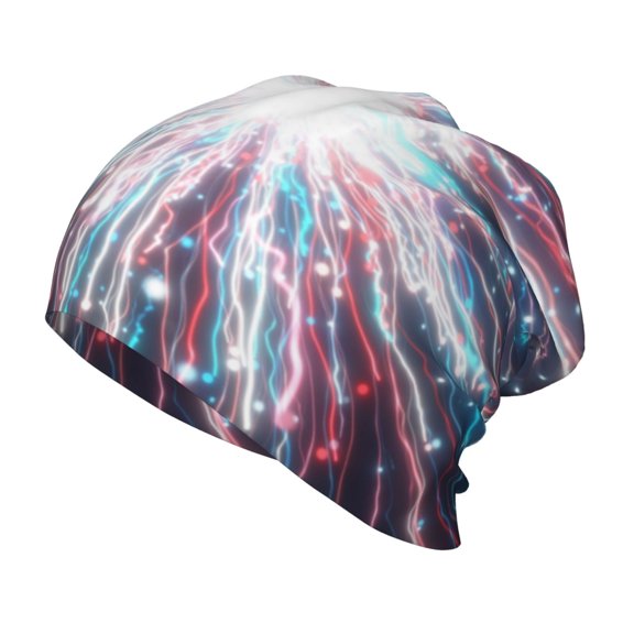 Rateoe Blue Swirl Fireworks Kids Beanie Warm Knit Beanie Hats Boys Girls Winter Hat Soft Slouchy Hats for Kids