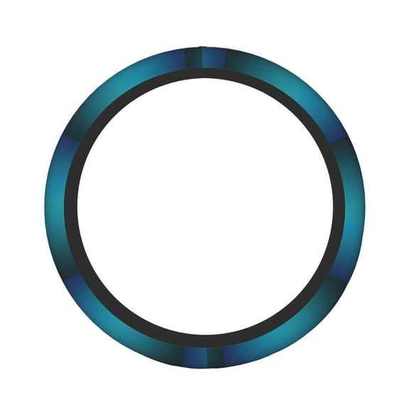 Rateoe Blue and Teal Gradient Pattern Elastic Stretch Steering Wheel Cover, Universal 15 inch, Microfiber Breathable , Anti-Slip, Odorless, Easy Carry