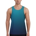 thumbnail image 1 of Rateoe Blue and Teal Gradient Pattern Sleeveless Gym Shirt Muscle Tee Breathable Workout Shirt Slim-Fit Tank Quick Dry Fit Muscle Tank Top Bodybuilding Sleeveless T Shirt-3X-Large, 1 of 7
