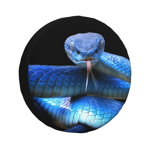Rateoe Blue Viper Snake 2 Pattern Tire Cover Wheel Protectors Weatherproof Wheel Covers Universal Fit for Trailer Rv SUV Truck Camper Travel Trailers Accessories-15 inch