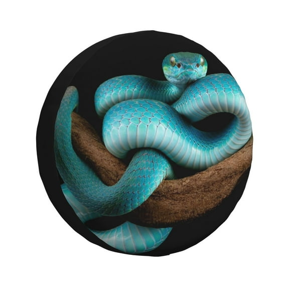 Rateoe Blue Viper Snake Pattern Tire Cover Wheel Protectors Weatherproof Wheel Covers Universal Fit for Trailer Rv SUV Truck Camper Travel Trailers Accessories-14 inch