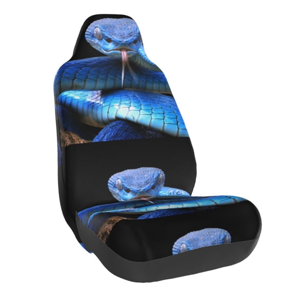 Rateoe Blue Viper Snake Print Car Seat Cover,Elastic Car Seat Protector,Washable Durable Automotive Seat Cover Car Interior Accessories
