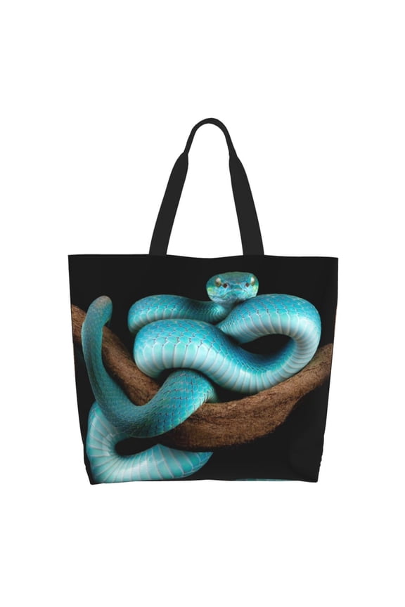 Blue Viper Snake Tote Bag - Waterproof Lightweight Handbags Travel Shoulder Bag for Hiking Yoga Gym Swimming Travel Beach