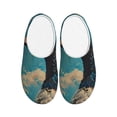 thumbnail image 1 of Rateoe Blue Watercolor Duck Print Women's Men's Cotton Knit Slippers Lightweight Memory Foam Indoor House Shoes with Anti-Skid Sole-44/45, 1 of 7
