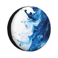 thumbnail image 1 of Rateoe Blue White Fluid Art Pattern Tire Cover Wheel Protectors Weatherproof Wheel Covers Universal Fit for Trailer Rv SUV Truck Camper Travel Trailers Accessories-14 inch, 1 of 6