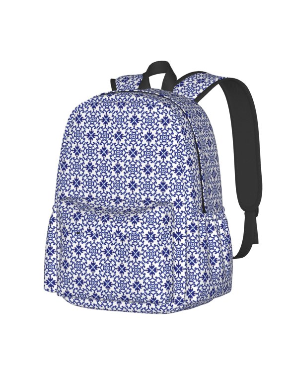 Blue And White Porcelain Chinaware Pattern Student Backpack,Backpack for School,Lightweight Bag,Travel Backpack,Outdoor Backpack,Large Capacity Backpack