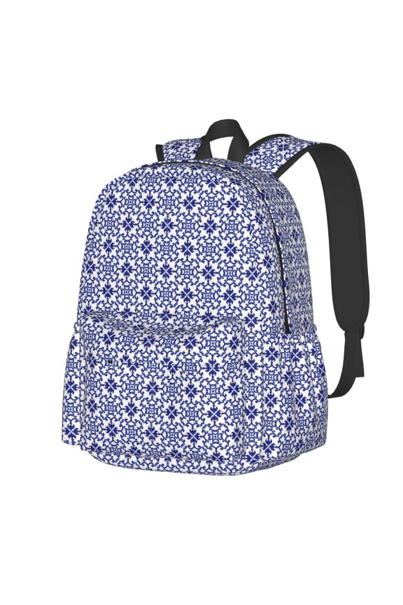 Blue And White Porcelain Chinaware Pattern Student Backpack,Backpack for School,Lightweight Bag,Travel Backpack,Outdoor Backpack,Large Capacity Backpack
