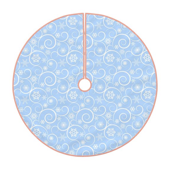 Rateoe Blue snowflakes elegant Pattern Christmas Tree Skirt with Ties, Christmas Tree Decorations, Farmhouse Christmas Decor Xmas Holiday Decorations-36"