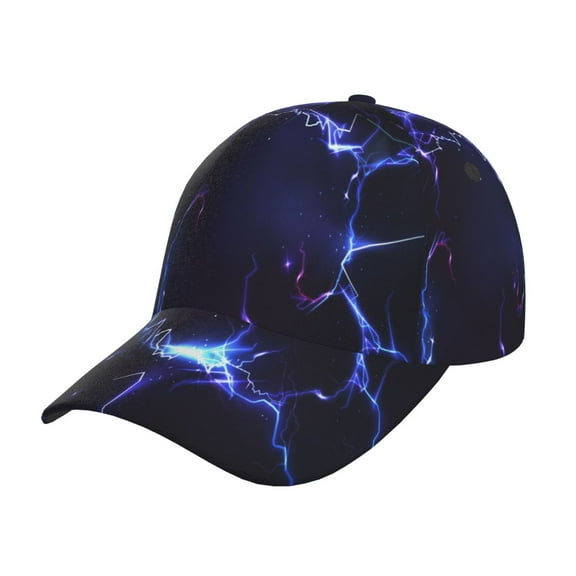 Rateoe Blue thunder bolt light Pattern Men’s Baseball Cap – Adjustable Curved Brim Hat, Soft Cotton Sports Cap for Outdoor, Casual, and Everyday Wear, Comfortable & Breathable