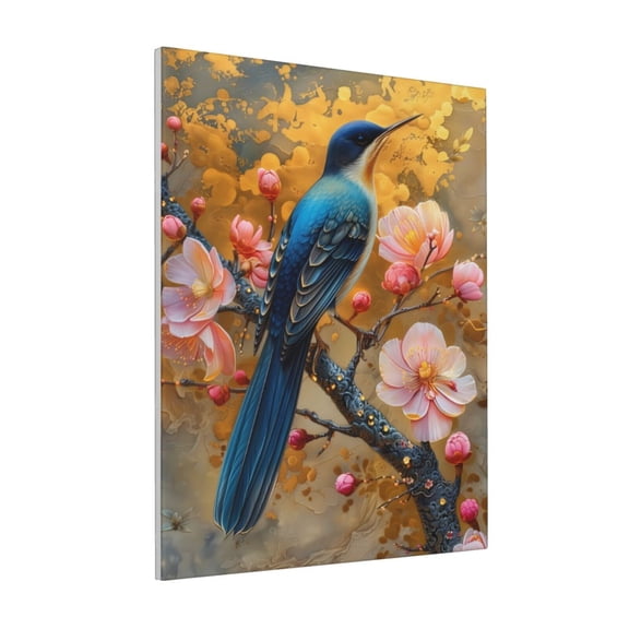 Rateoe Bluebird Blossom Elegance Pattern Decorative Picture – Unique Modern Wall Art, Ready-to-Hang Canvas Print for Home (Vertical)