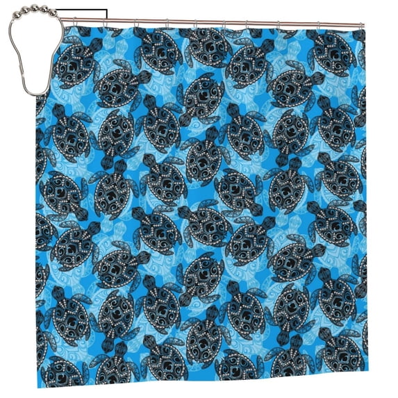 Rateoe Bohemian Sea Turtle Shower Curtain - Fancy Bathroom Shower Curtain Sets - Waterproof Shower Curtain with Hooks with 12 Plastic Hooks 72x72 Inches