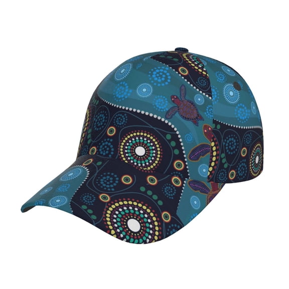 Rateoe Bohemian Turtle Pattern Mens Baseball Cap Adjustable Curved Brim Hat, Soft Cotton Sports Cap for Outdoor, Casual, and Everyday Wear, Comfortable & Breathable